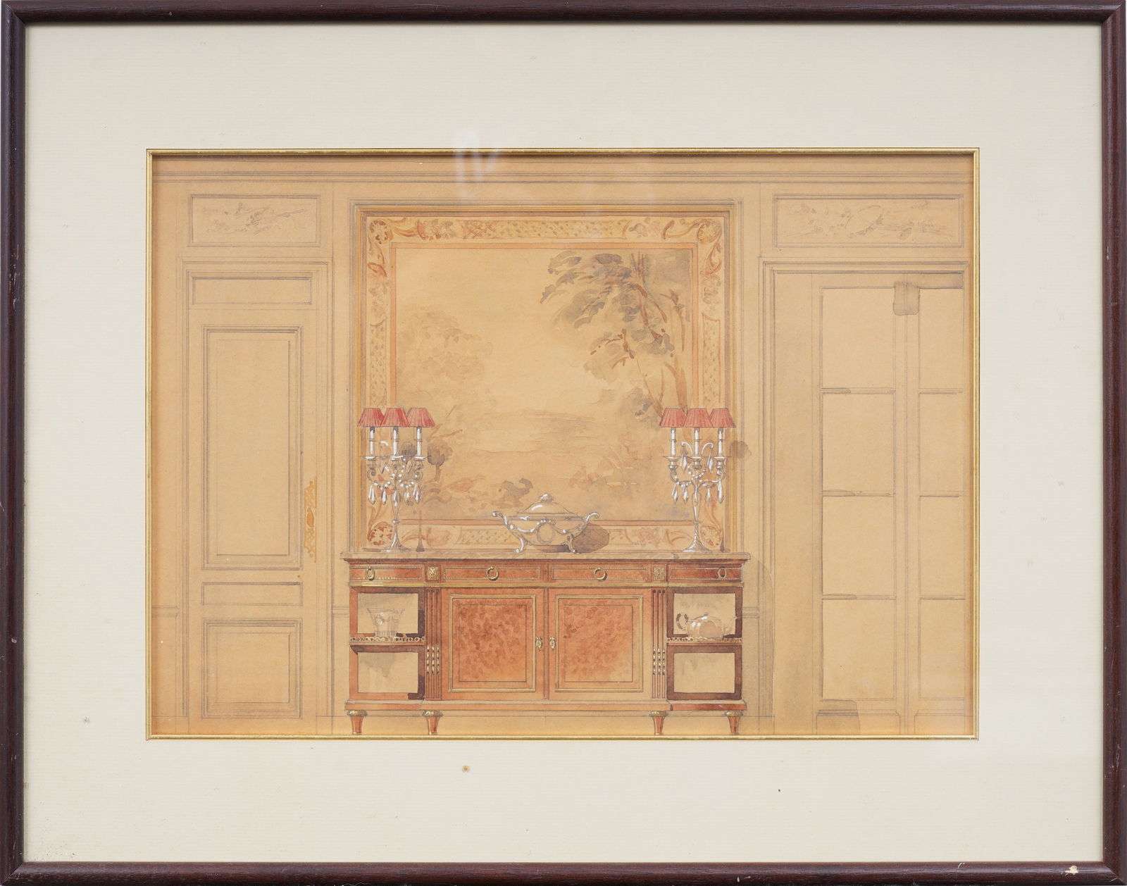 Antique American Realist Interior Scene Framed Original Painting Circle of Walter Gay (1 of 8)