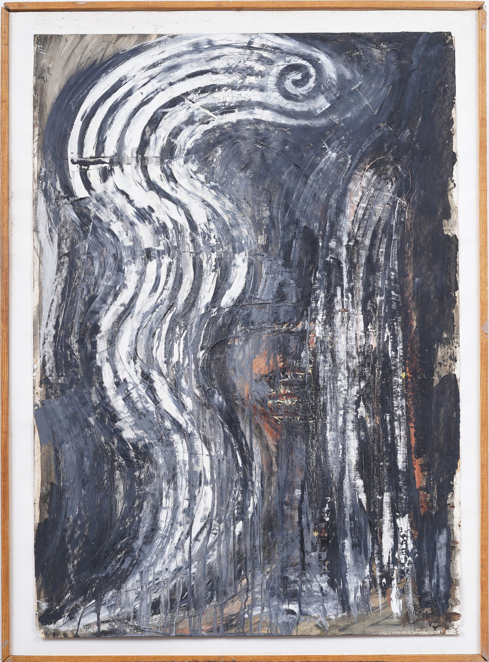 Large Vintage American School Abstract Expressionist Framed Original Oil Painting (1 of 6)