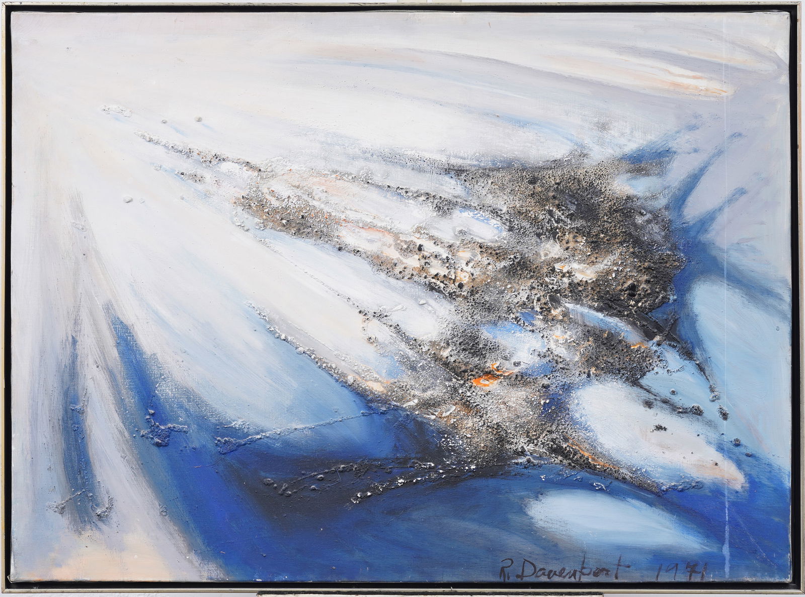 Signed Large Vintage American School Abstract Framed Original Modernist Oil Painting (1 of 8)