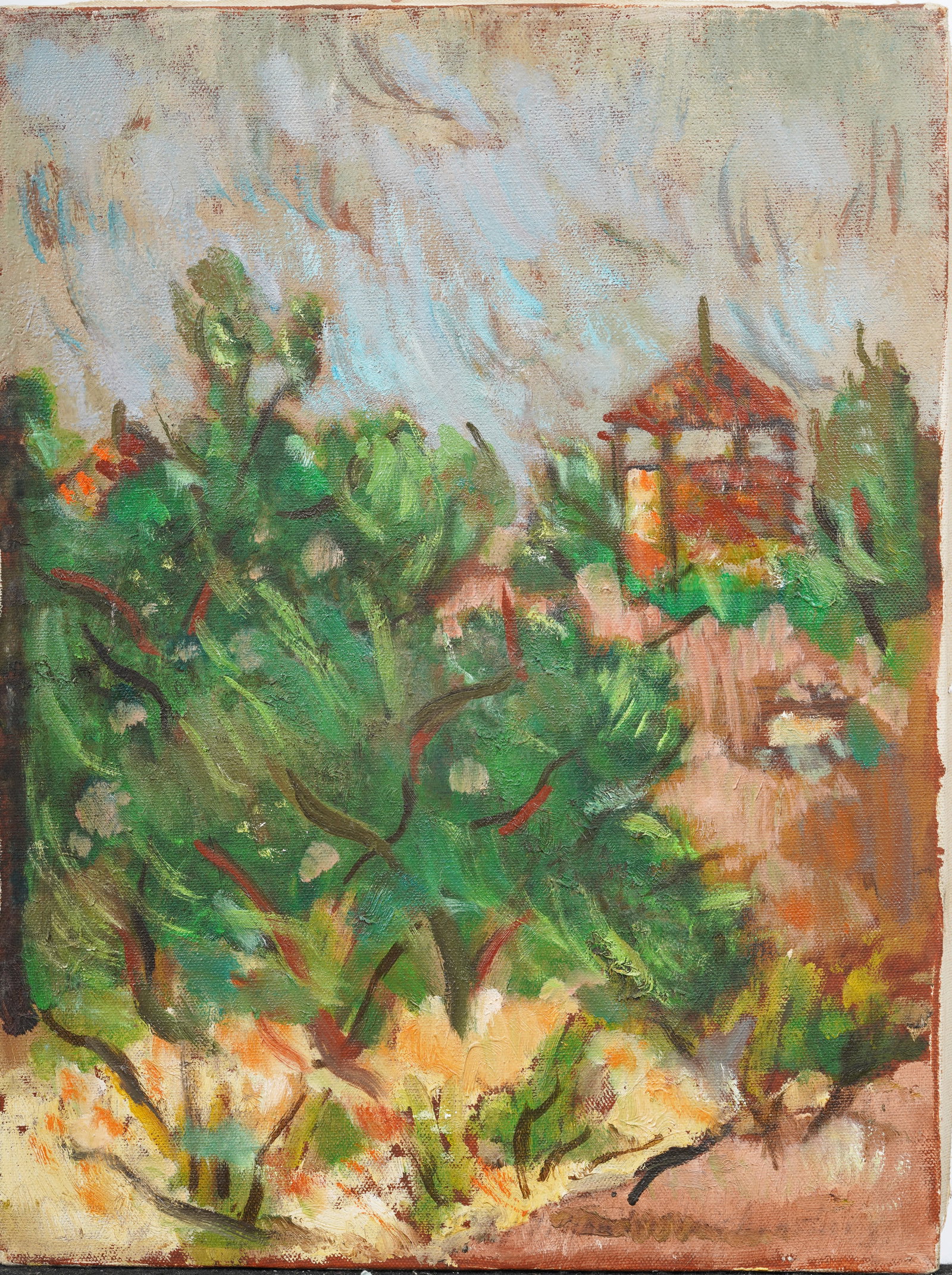 Antique or Vintage American Impressionist Landscape Original Oil Painting: Antique or vintage American landscape oil painting. Oil on canvas. Signed possibly lower right. Measuring: 16 by 12 inches overall. Please see all images for condition. Size is measured and written on