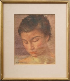 Cesar Fernandez Navarro (1909 - 1992) Antique Argentinian Signed Impressionist Portrait Painting