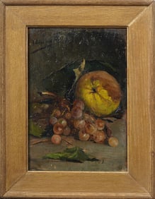Antique European Impressionist Framed Still Life Signed Original Oil Painting