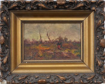 Jose Vilar Torres 1828-1904 Antique European Impressionist Landscape Framed Original Oil Painting