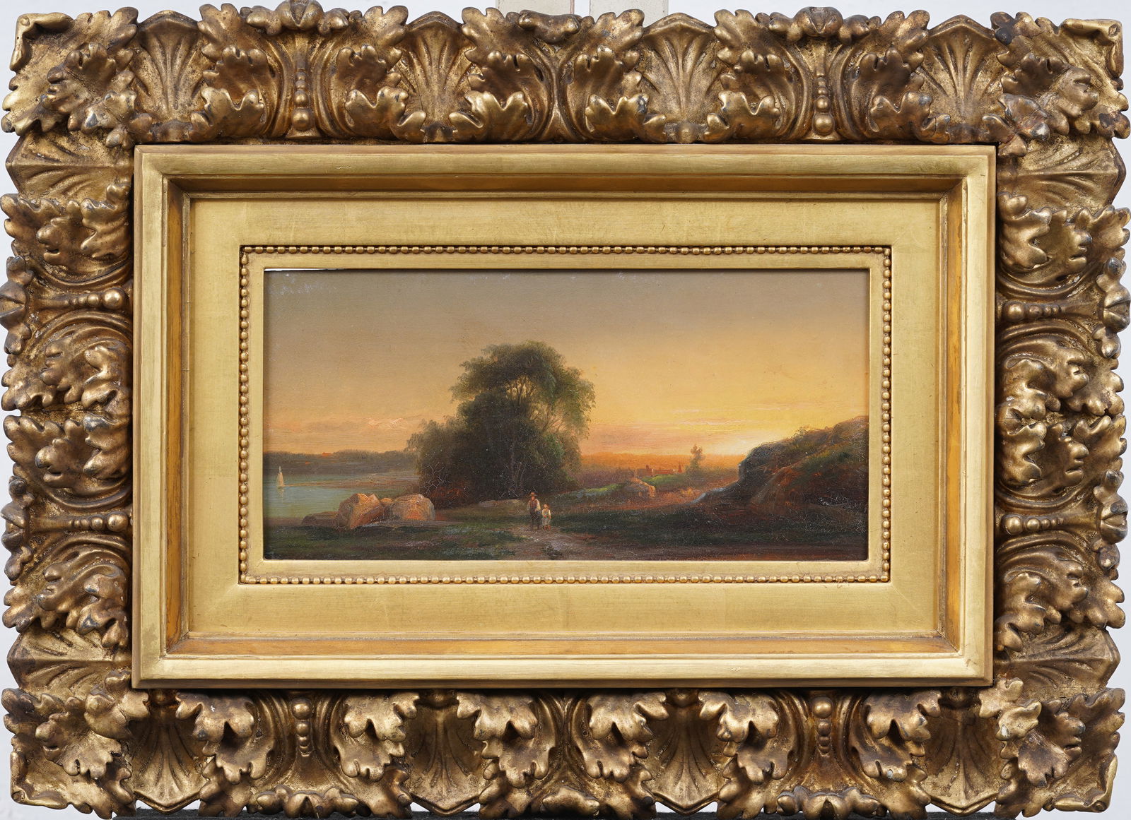 Antique Luminous Hudson River School Framed Landscape Painting ATTR Regis Gignoux (1816 - 1882) (1 of 7)
