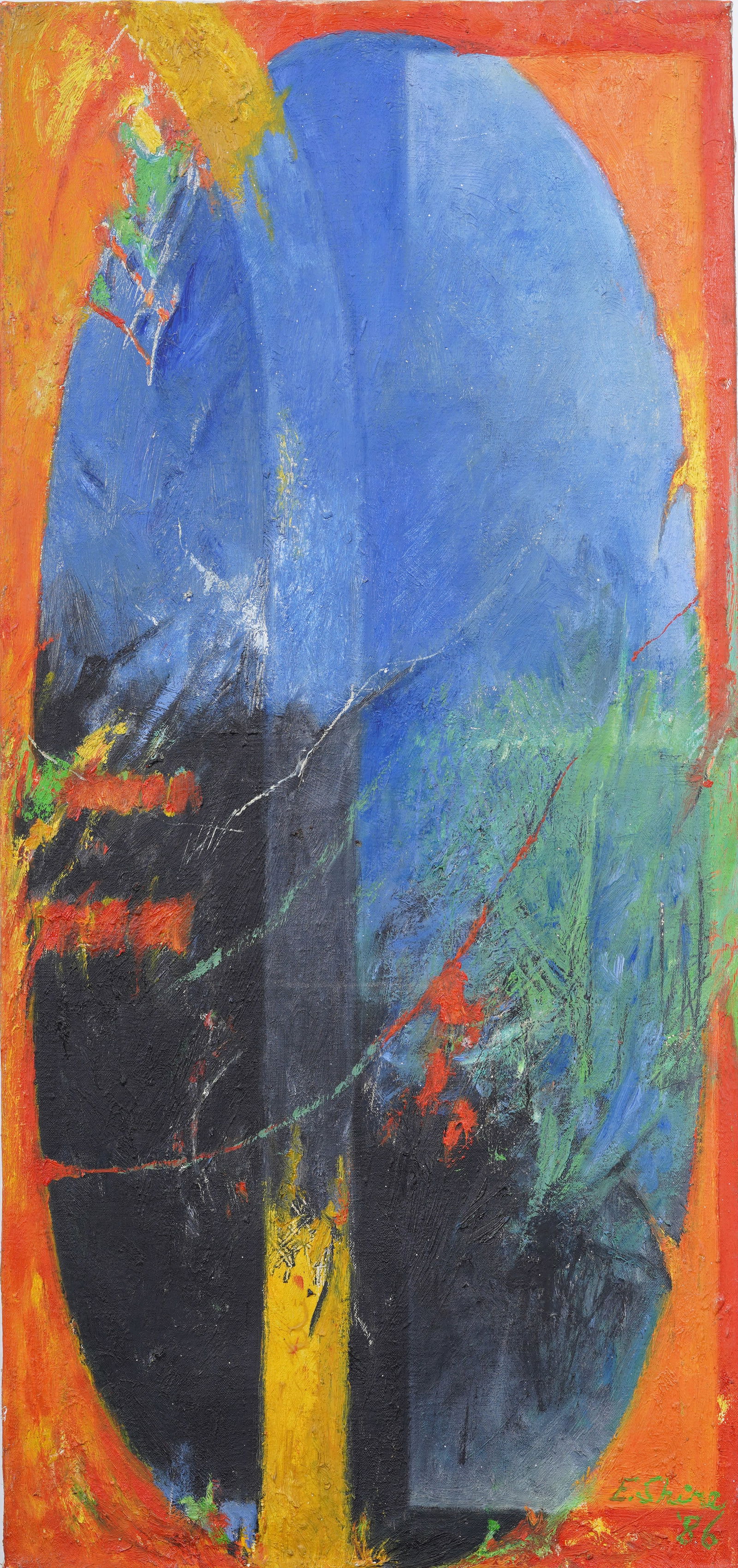 Elizabeth Shire Vintage American Modernist Abstract Signed Original Oil Painting (1 of 6)