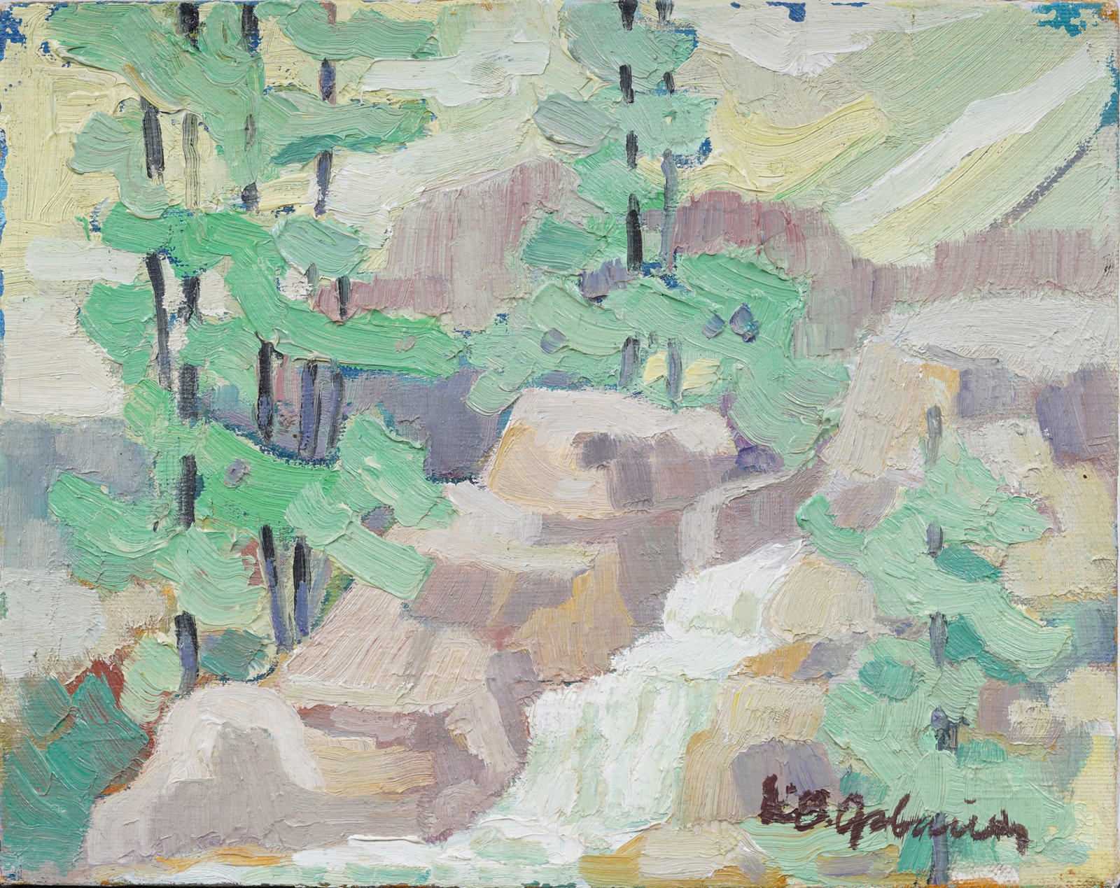 Signed Vintage American Impressionist Landscape Original Oil Painting: Vintage American oil painting. Oil on canvas. Signed. Measuring: 8 by 10 inches overall. Please see all images for condition. Size is measured and written on the back of the painting. The first size i
