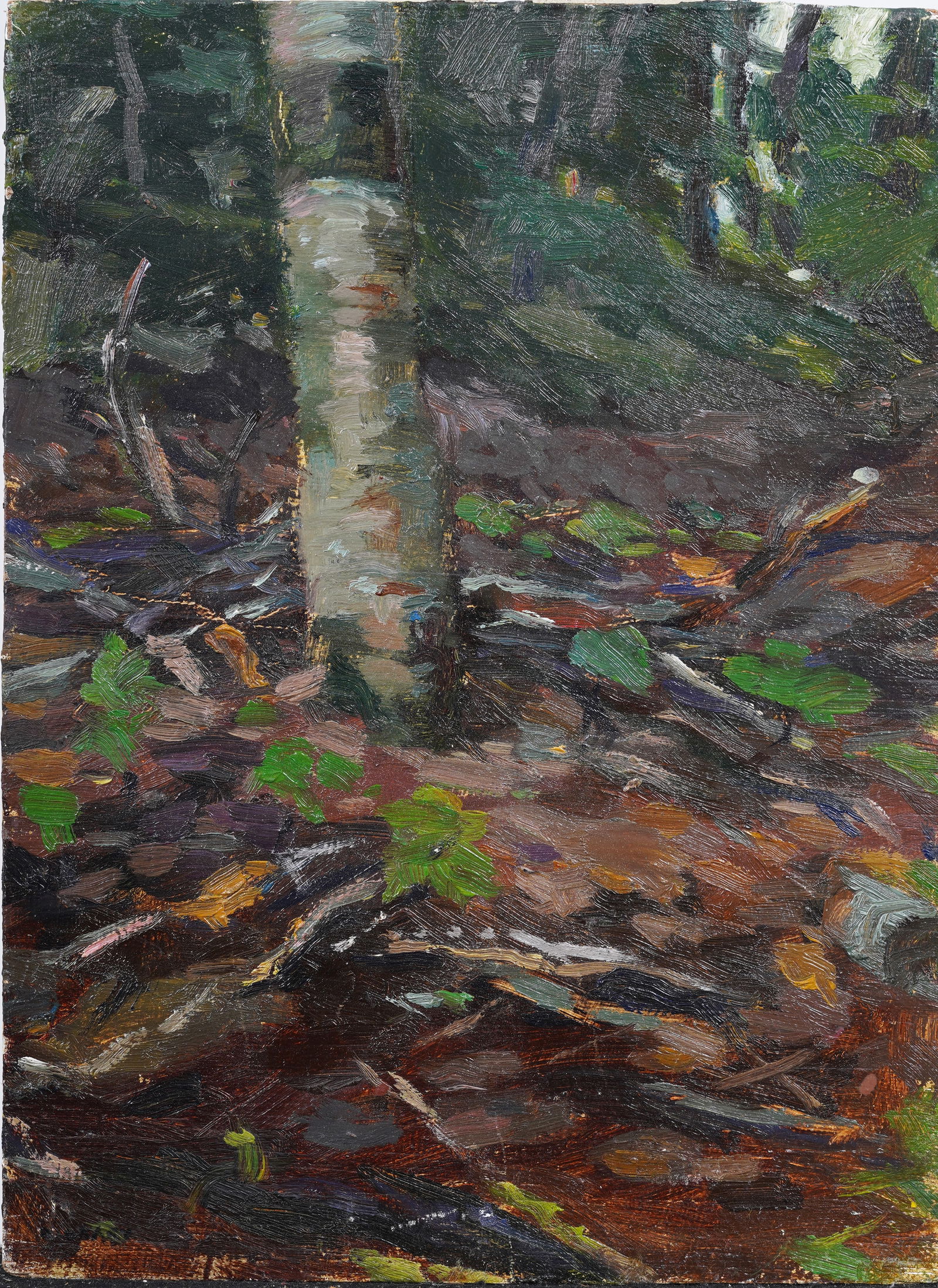 Antique Canadian Impressionist Forest Interior Landscape Original Oil Painting (1 of 4)