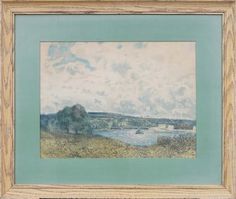 SISLEY Alfred 1877 La Seine à Suresne Vintage Print