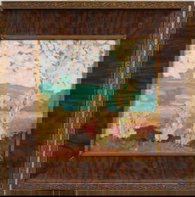 Antique American Early Impressionist Finely Painted Thick Impasto Landscape Fall Western Painting