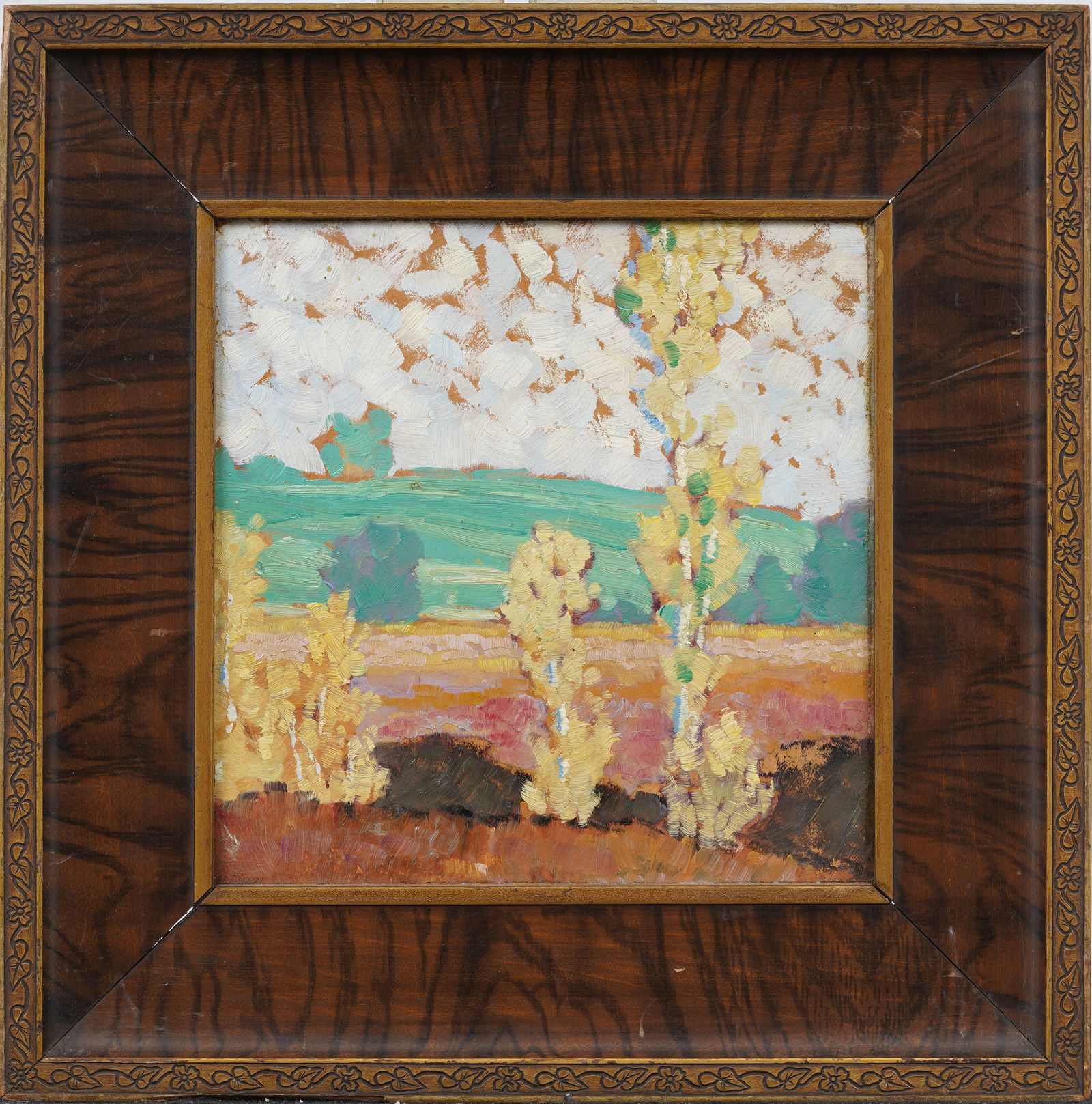 Antique American Early Impressionist Finely Painted Thick Impasto Landscape Fall Western Painting (1 of 6)
