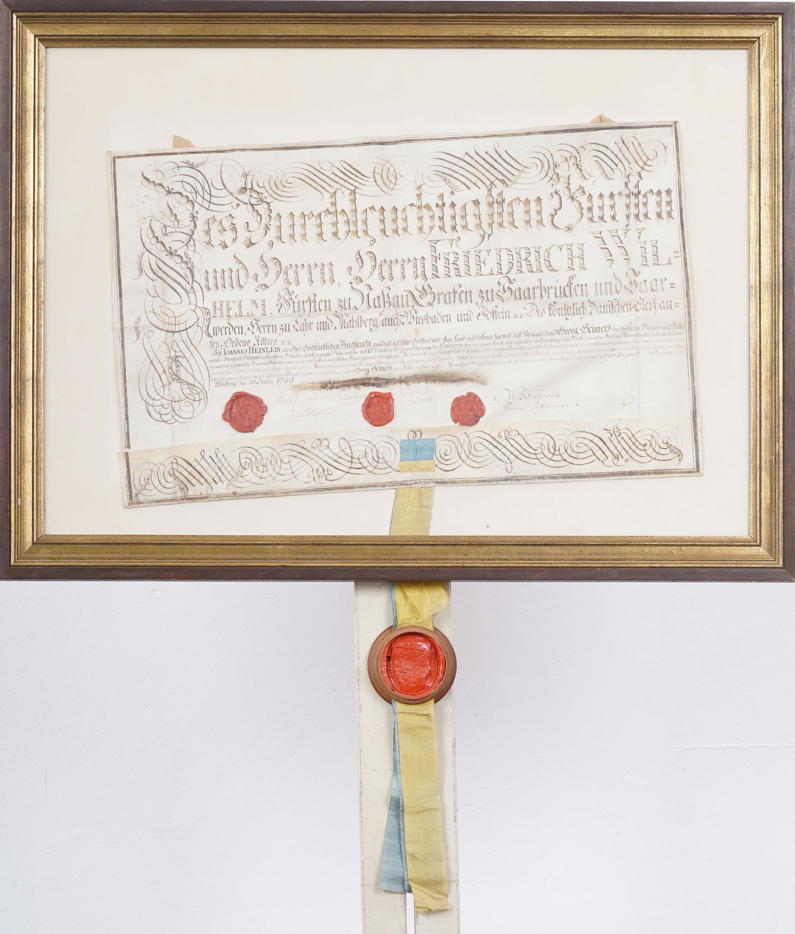 Antique European Framed Document with Wax Seal (1 of 9)
