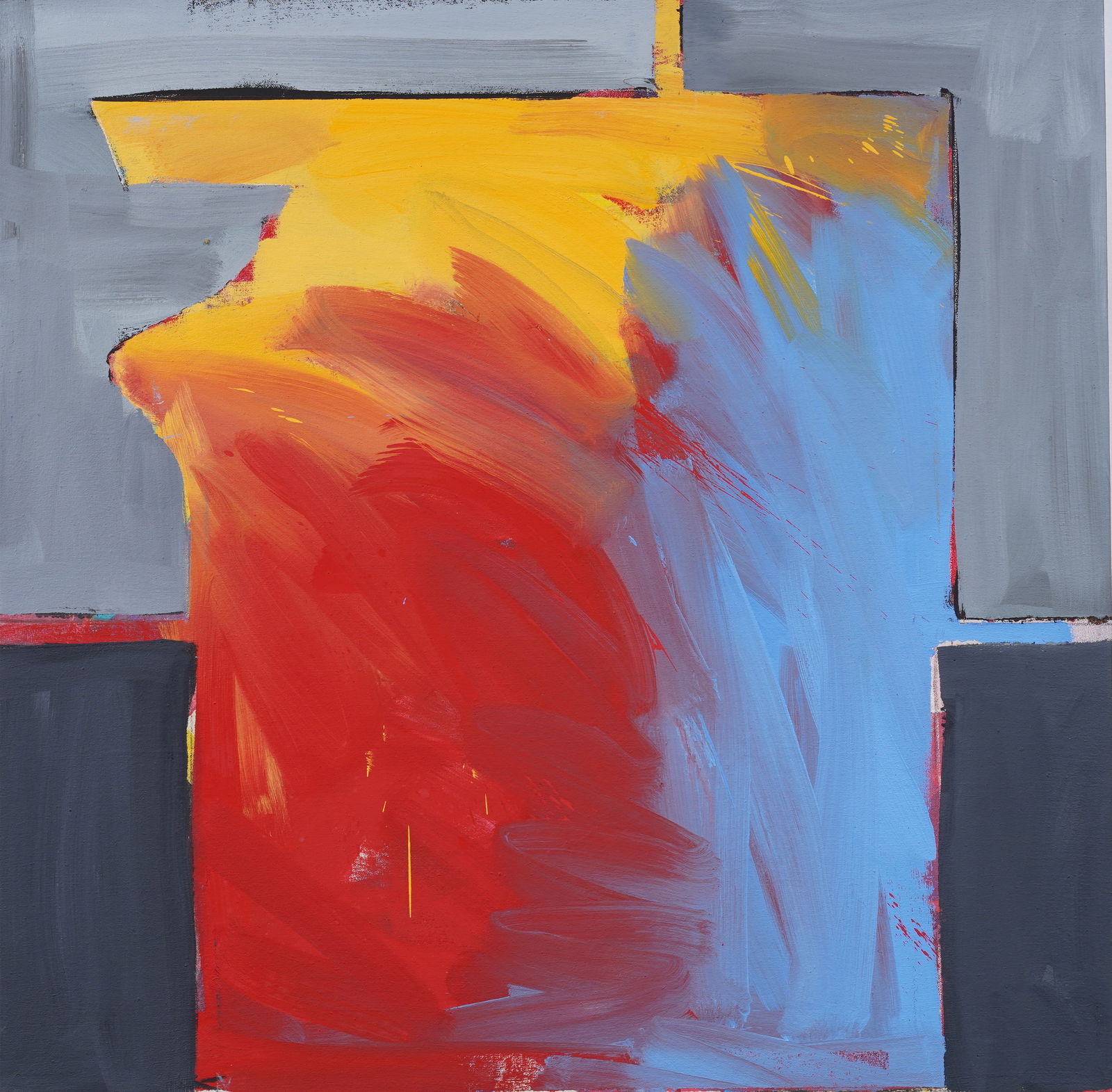 Large Vintage American Abstract Expressionist Modern New York School Original Oil Painting (1 of 3)