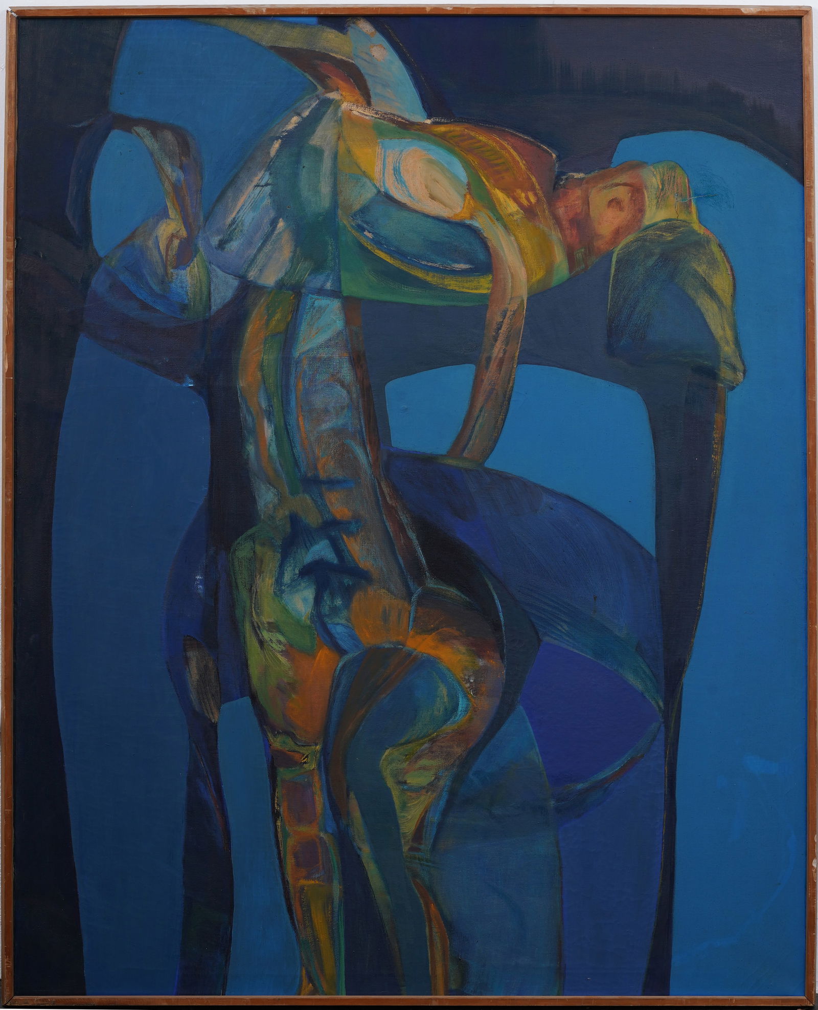 Monumental Beverly Girvigian Vintage American School Surreal Abstract Figural Exhibited Oil Painting (1 of 9)