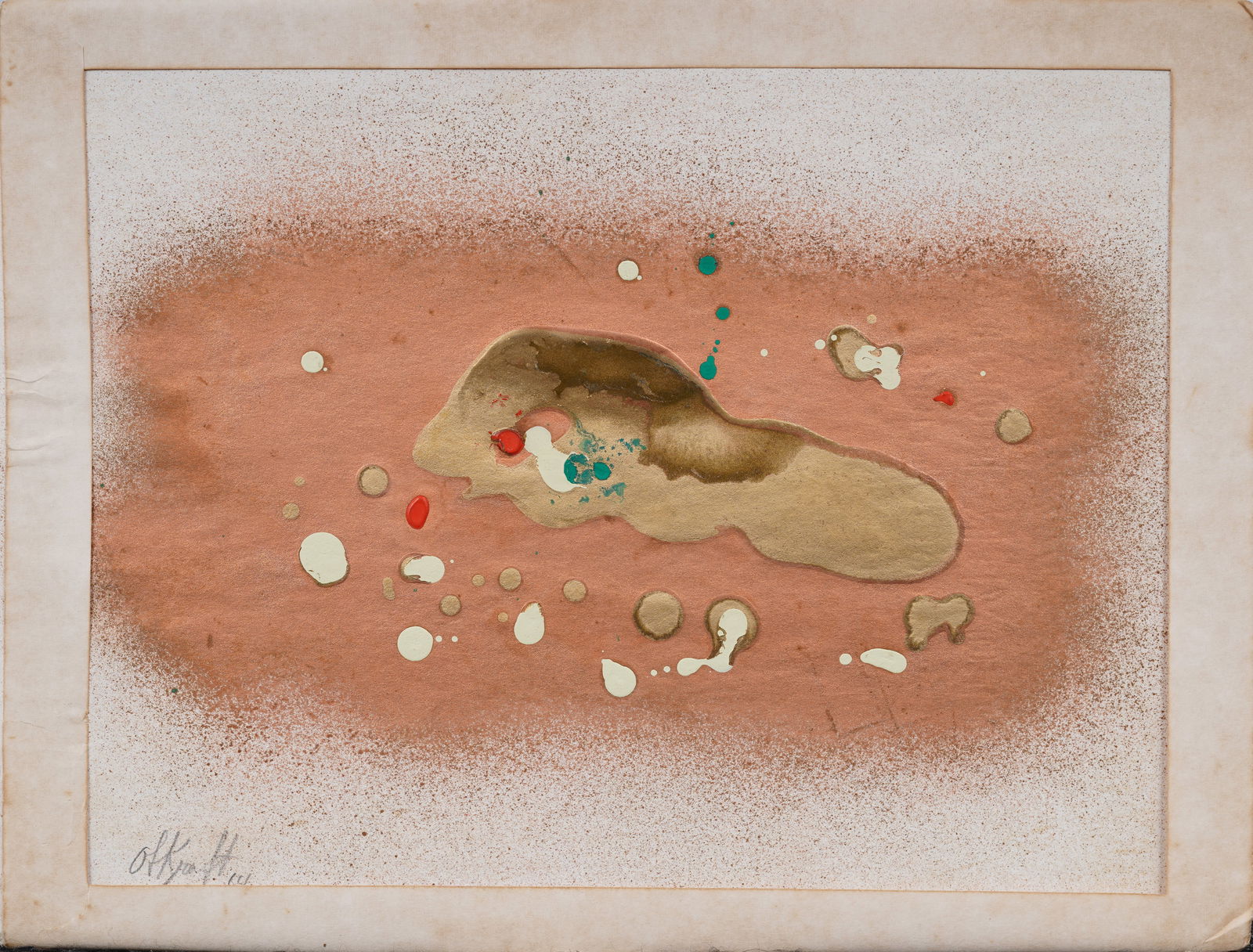 Signed Vintage American Modernist Abstract Expressionist Mixed Media Painting (1 of 6)