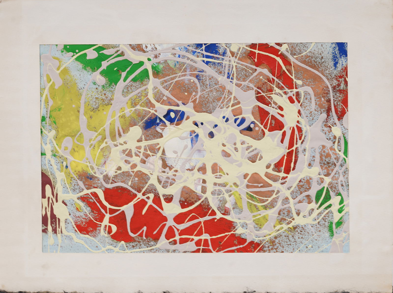 Signed Vintage American Modernist Abstract Expressionist Mixed Media Painting (1 of 5)