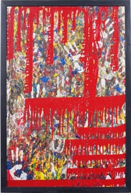 Vintage American Modernist Abstract Framed Original Oil Painting