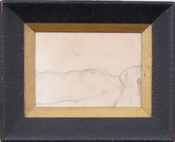Vintage Nicely Framed Nude Woman Reclining Portrait