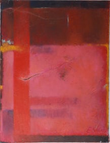 Elizabeth Shire Vintage American Modernist Abstract LARGE Signed Original Oil Painting Provincetown