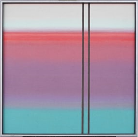 Vintage American School Minimalist Abstract Framed Original Oil Painting