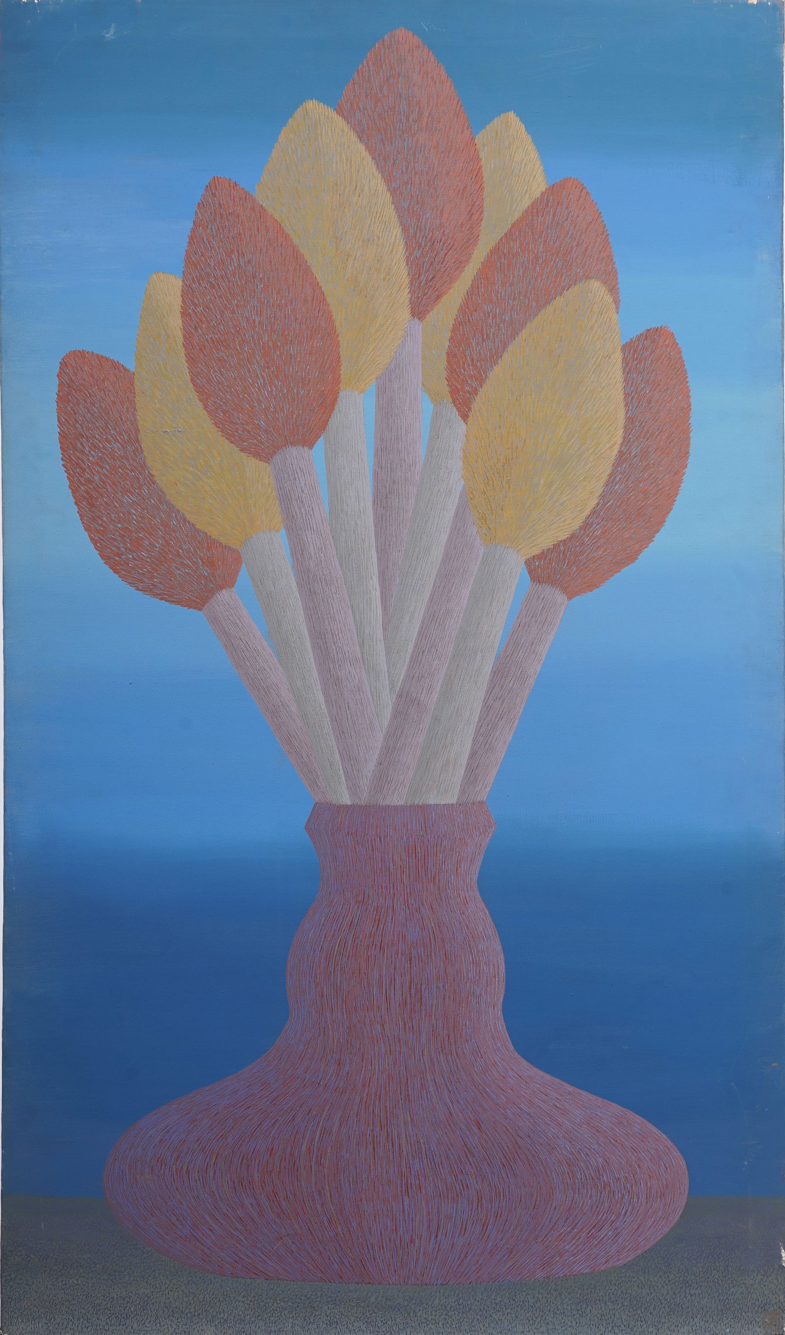 Julius Shaier LARGE Signed Vintage American Modernist Moodscape Abstract Original Oil Painting (1 of 8)