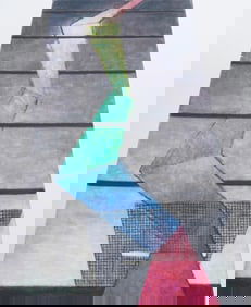 Vintage American Modernist Abstract Expressionist Large Original Oil Painting