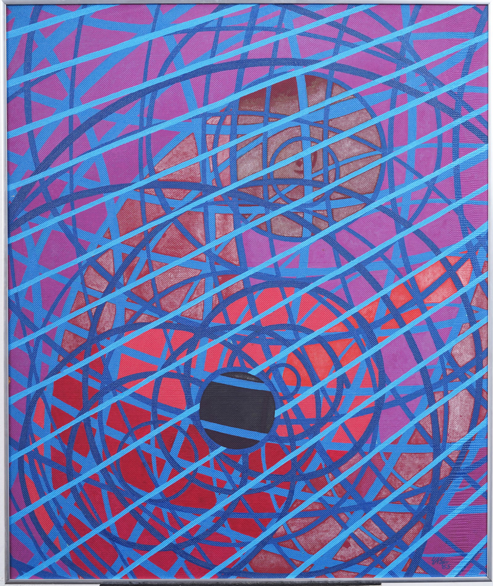 Signed 1965 Vintage American Modernist Abstract Expressionist Framed Original Oil Painting (1 of 7)