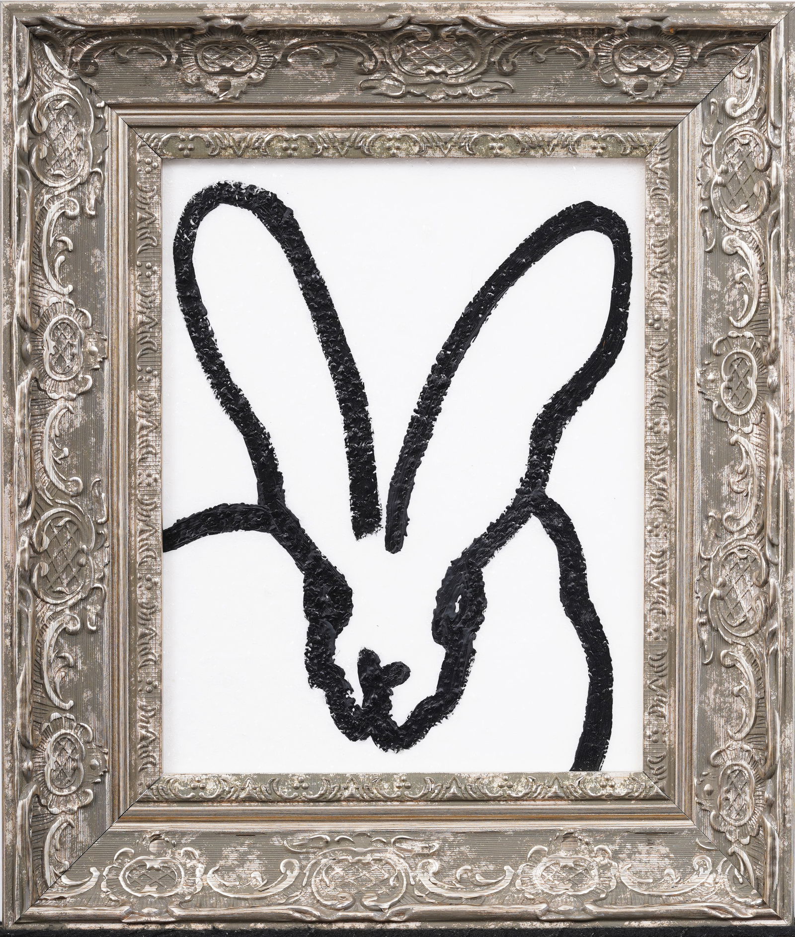 Hunt Slonem (B1951) GUARANTEED AUTHENTIC Bunny Modernist Pop Art Animal Portrait Painting (1 of 4)