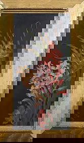 Antique American Realist Original Framed Flower Still Life Monogrammed Oil Painting Christie's Prov (1 of 10)