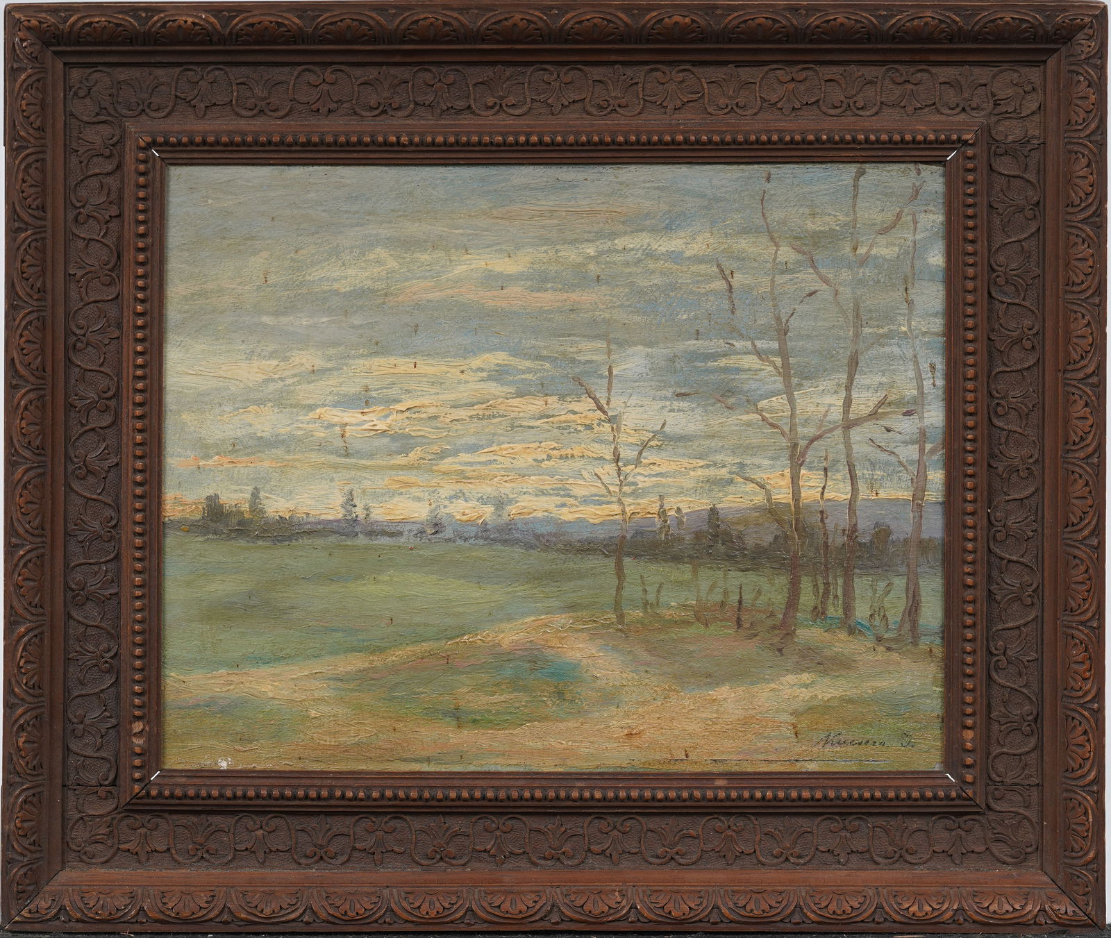 Signed Vintage American or European Impressionist Landscape Framed Original Oil Painting (1 of 6)