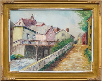 Ann Stieglitz Signed Vintage American Impressionist Framed Landscape Original Oil Painting