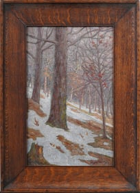 Signed Antique American or Canadian Impressionist Framed Landscape 1907 Original Oil Painting