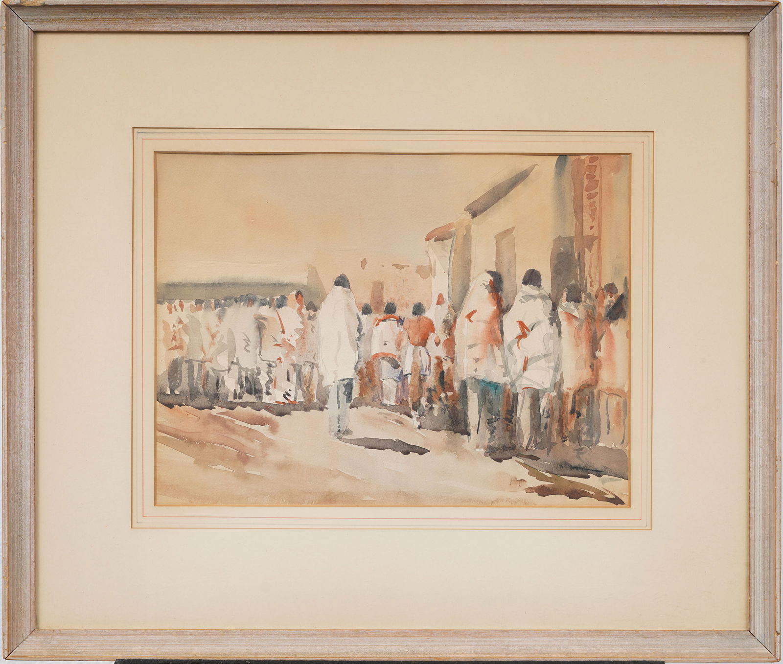 Red Robin (1912-1991) Antique Taos School Native American Portrait Framed Original Painting (1 of 10)