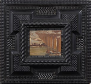 Edgar Martin Keller (1868-1932) Antique American Winter Cityscape Ashcan California Oil Painting