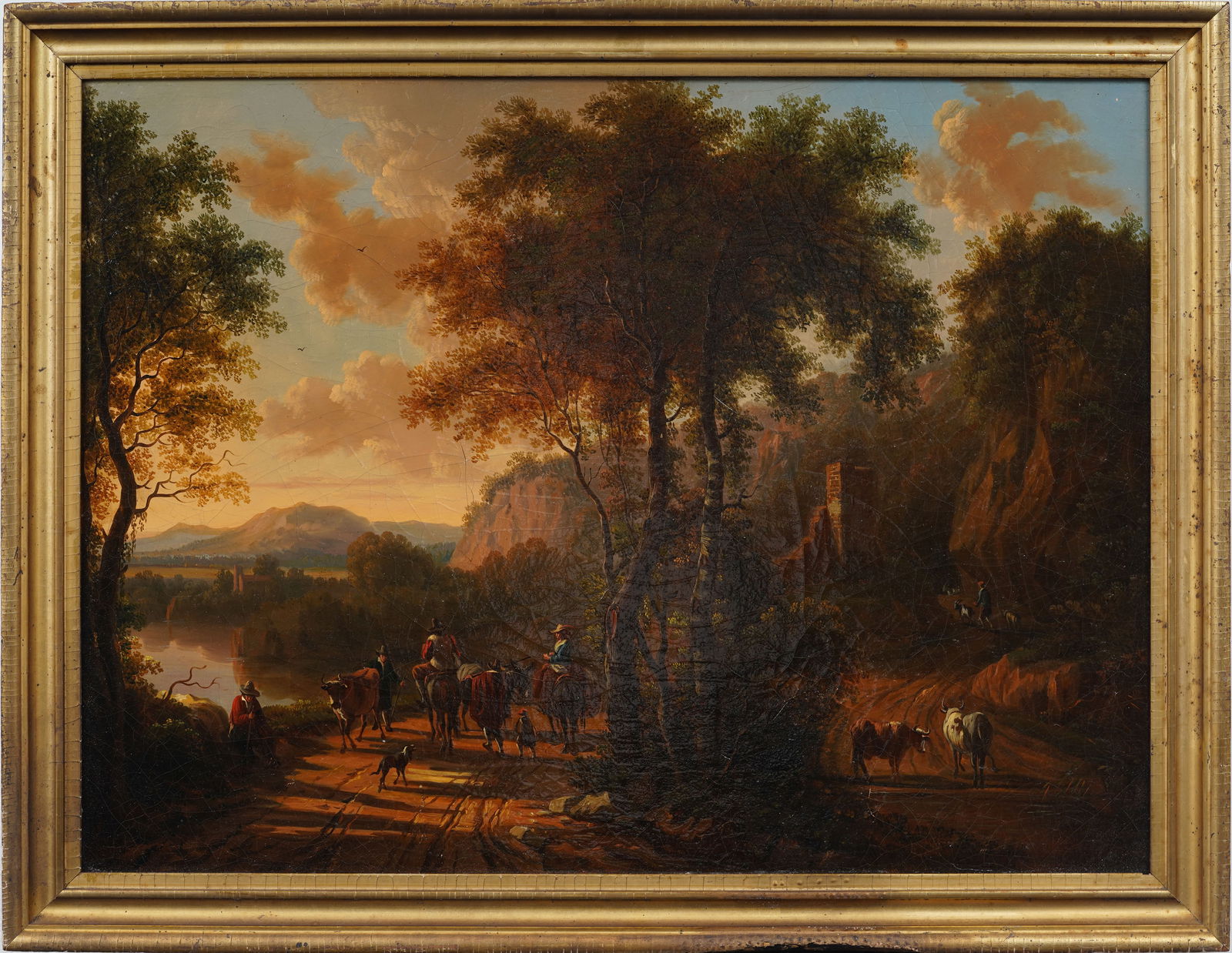 ATTR Jan Dirksz Both (1615) Antique Old Master Framed Landscape Cows Grazing Original Oil Painting (1 of 10)