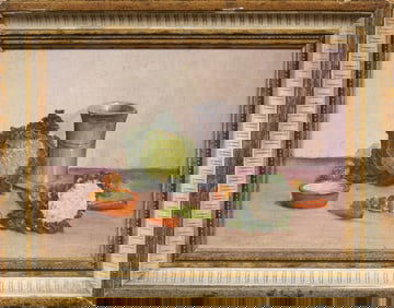 Antique Dinner Prep Kitchen Miniature Still Life Original Oil Painting