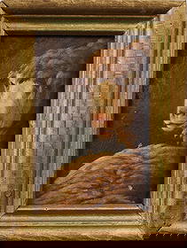 Antique 19th c. Miniature Original Pastoral Sheep Portrait Oil Painting: Antique miniature oil painting. Oil on canvas. Framed. Measuring: 5 by 4 inches overall, and 4 by 3 painting alone. Please see all images for condition. Size is measured and written on the back of the