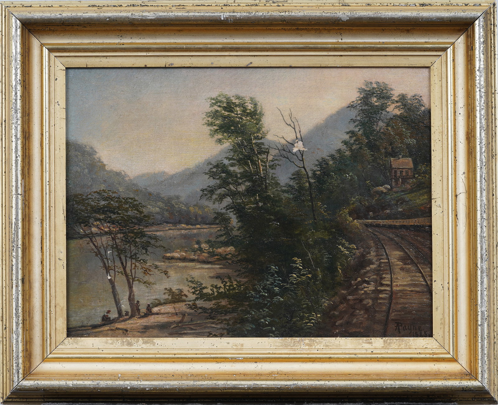Alfred Payne (1823-1893) Signed Antique American School Framed Landscape Original Oil Painting (1 of 7)