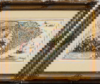 Heinrich Scherer (1628-1704) Atlas Novus, Map of South America, Vintage Framed Map