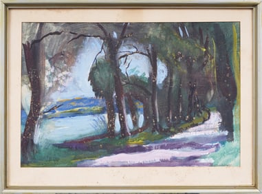 Josef Dobrowsky (1889 - 1964) Signed German Modernist Framed Landscape Painting