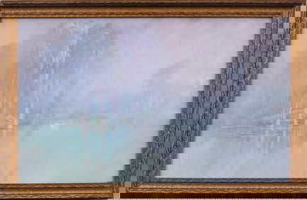 E. Winchester Kingsbury Antique Luminous St John River Florida Impressionist Landscape Painting