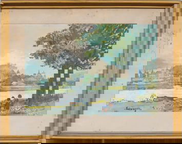 Oskar Laske (1874 - 1951) Signed Vintage Austrian American Modernist Landscape Painting