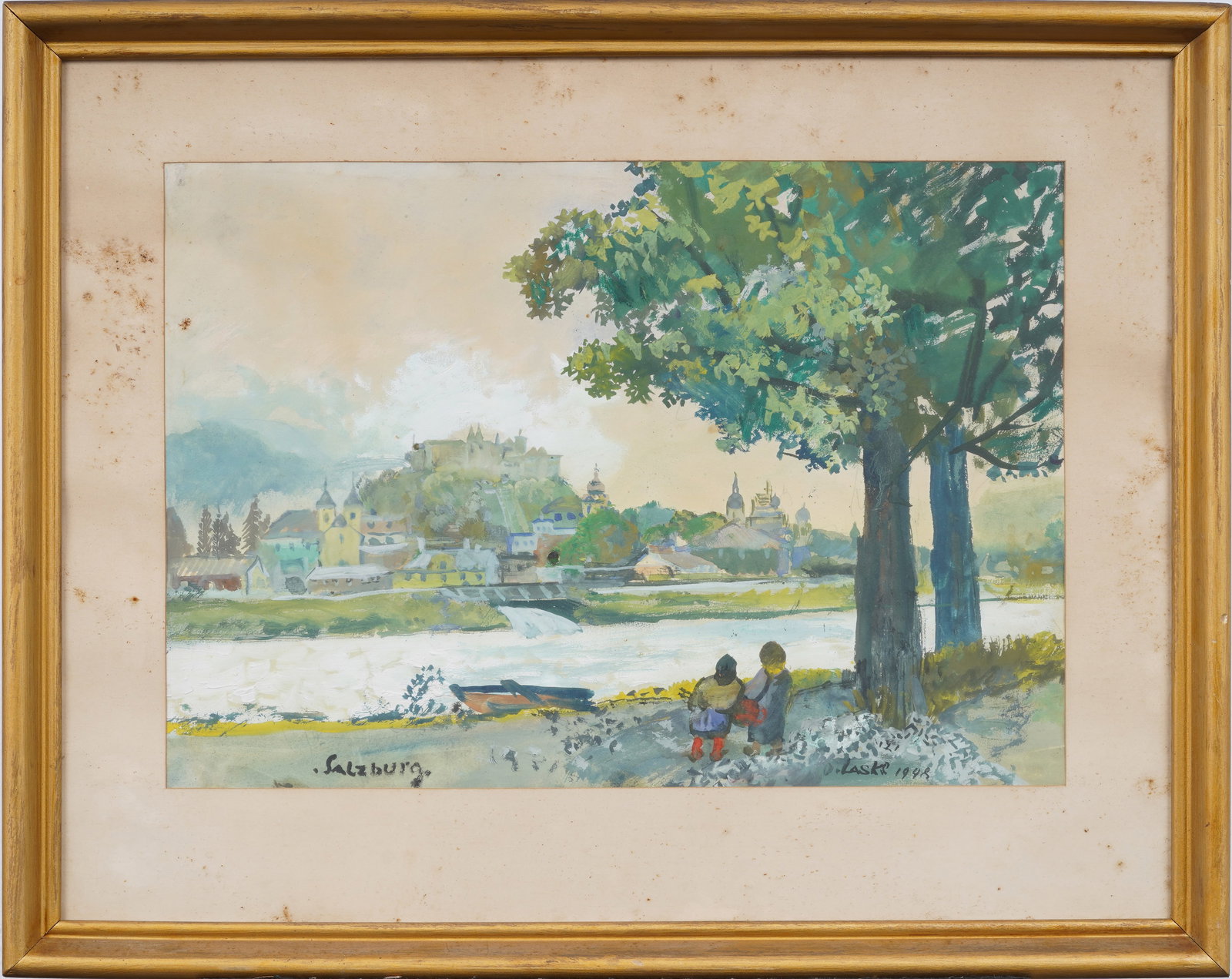 Oskar Laske (1874 - 1951) Signed Vintage Austrian American Modernist Landscape Painting (1 of 8)