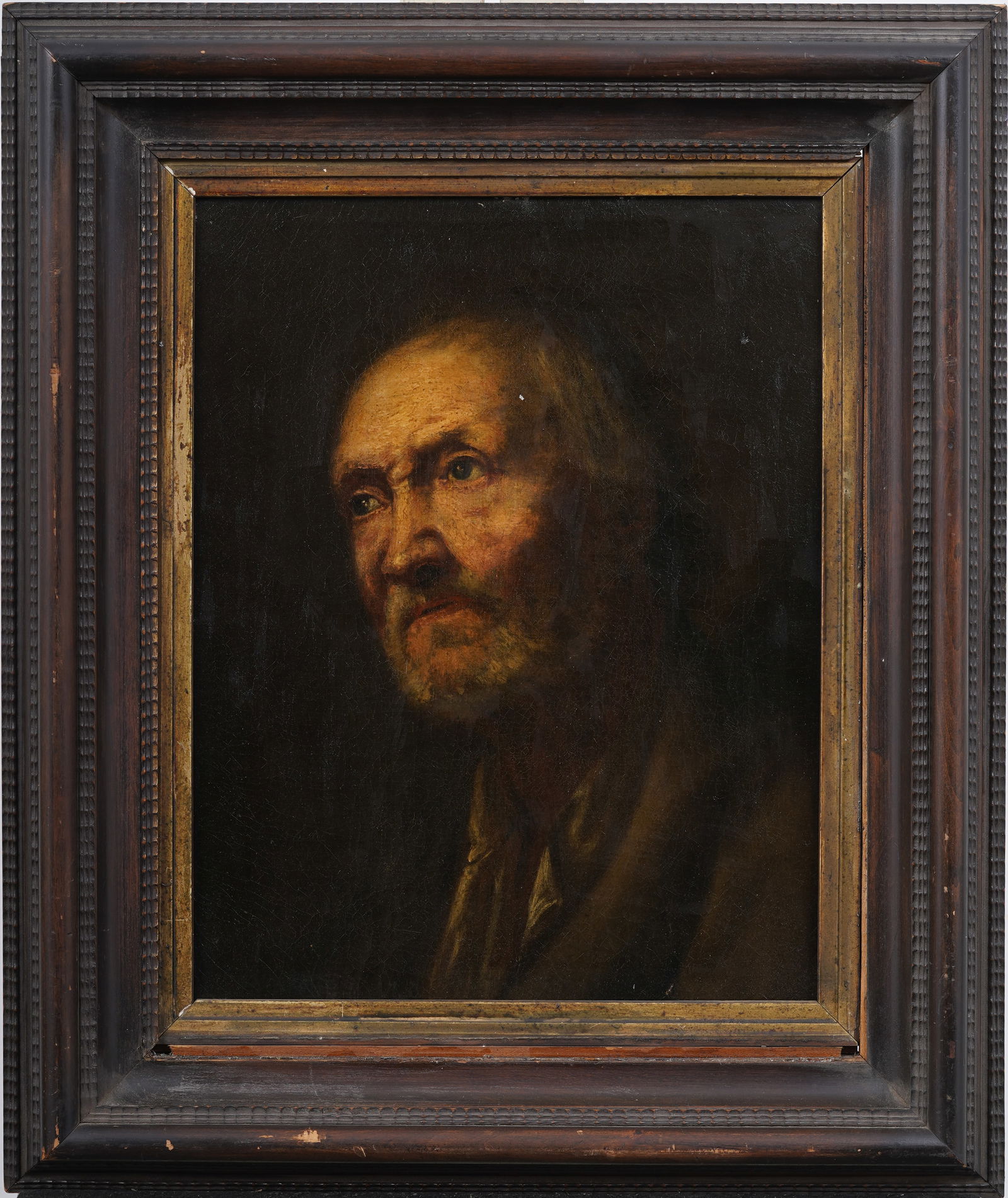 Antique Old Master Style European Male Portrait Framed Original Oil Painting (1 of 4)