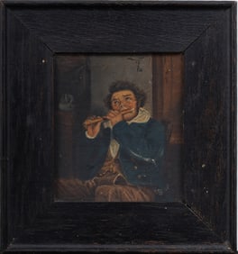 Antique European Musician Portrait Frame Male Portrait Original Oil Painting