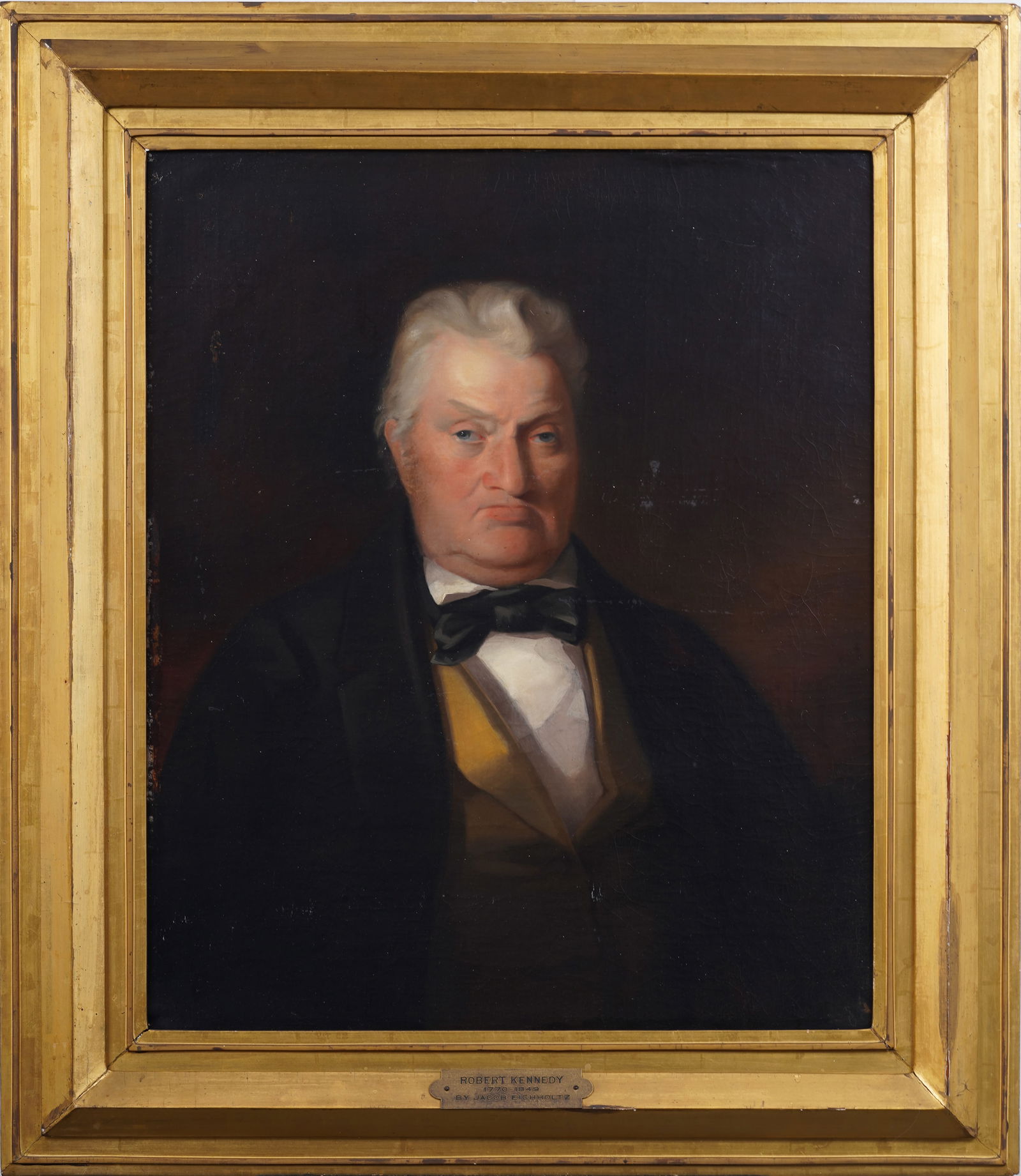 ATTR Jacob Eichholtz (1776 - 1842) Antique American Male Portrait "Robert Kennedy" Oil Painting (1 of 8)