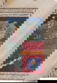 Antique Indian Family Portrait Original Gouache Painting