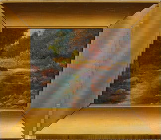 Henry Leopold Richter (1870 - 1960) Signed California Impressionist Framed Landscape Oil Painting