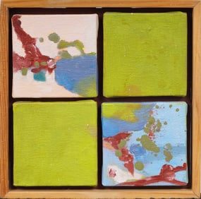 Vintage American Modernist Abstract Expressionist Framed Original Oil Painting