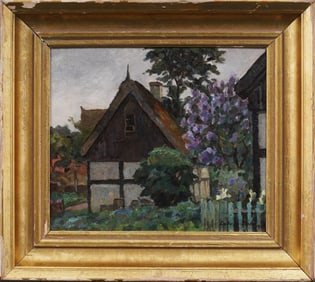 Ludvig Holm (1884 - 1954) Signed Vintage Danish Impressionist Landscape Original Oil Painting