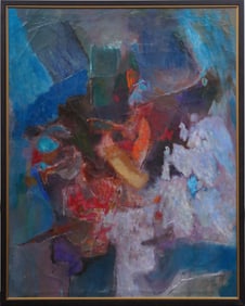 Eugene Arcieri (1914 - 2005) LARGE Vintage American Modernist Abstract Expressionist Oil Painting